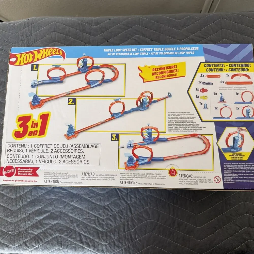 Hot Wheels Track Creator Triple Loop Speed Kit 3-in-1 Mattel NEW SEALED